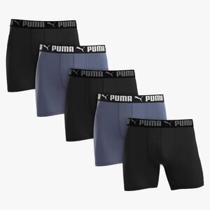 Puma NWOT 5-Pack Black/Gray/Navy Blue Elastic Waistband Boxer Briefs Size Large